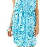 Lilly Pulitzer Windward Dress Resort White Blue Sea Ruffles Mini Beach Summer Photo 0