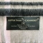 Soft Pink Gray Plaid Fringe Scarf Wrap | Softer Than Cashmere | Unisex Winter Photo 6