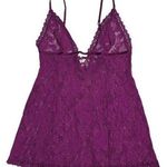 Victoria's Secret VS Vintage Sheer Lace Babydoll Teddy Purple Medium Photo 0