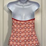 Lands' End  Orange White Red Medallion Tankini Swimsuit Size 8 EUC #2438 Photo 4