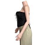 Danielle Guizio GUIZIO Pintuck Corset, Black, Large Photo 11