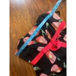 ANNA SUI for ANTHROPOLOGIE Papaver Poppy Print Silk Dress Empire Waist Size 2 XS Black Photo 5