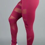Buffbunny Collection Buffbunny Anastasia Mesh Leggings High Rise Sheer Red Burgundy athletic Pants S Photo 0