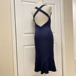 Christian Dior Boutuque Paris Vintage Navy Blue Chevron Criss Cross Dress Photo 1