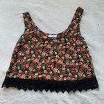 Tobi Floral Cropped Tank Top With Lace Trim Photo 0