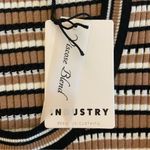 INDUSTRY Striped Textured Sleeveless Top, Brown/Black/White, Size S, NWT Brown Photo 3