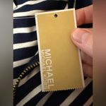 Michael Kors Michael  Women’s Navy White Striped Half Zip Polo Shirt NWT Large Photo 8