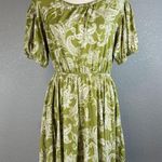 Anthropologie Daily Practice Womens Dress S Small Green White Paisley Pockets Photo 0