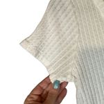 Sanctuary  White Ribbed Textured Boat Neck Cotton Short Sleeve Shirt Women Sz M Photo 2