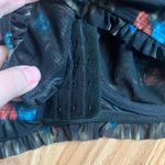 Torrid Curve size 2 2x black floral lace bra ruffle lingerie red blue underwire Photo 7