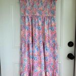 Simply Southern Pink and Blue Floral Dress Medium Photo 0