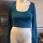 HAPPILY GREY WOMEN'S LONG SLEEVE GREEN SCOOP NECK TOP SIZE M Size M Photo 0