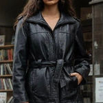 wilson's leather Vintage 90s  Belted Hooded Jacket Photo 0