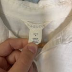 Caslon  Women's Twist Front Linen Blend Collared Blouse White‎ Sz Small Petite Photo 2