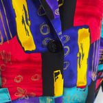 Bedford Fair Lifestyles Colorful Bold Maximal Abstract Tunic Blazer Cardigan MD Purple Size M Photo 6