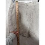 Bella Dahl Women's Natural Linen Shorts Size Medium Pleated Casual Shell Button Photo 1
