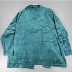 Talbots New  Velour Velvet 3Xp Green Cardigan Open Front Whimsigoth Coat Jacket Photo 2