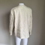 Eileen Fisher  Cream Silk Crinkle Lightweight Jacket Size M Photo 4