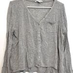 Liz Claiborne Light Heather Heathered Gray Button Down Cardigan Sweater / Shirt Photo 0
