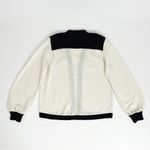 Vintage 80’s Contrast Cardigan + Knit Collared Top Set | Size M White Size M Photo 12