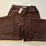 Loft  Brown Linen Wide-Leg Pants Photo 0