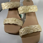 A New Day  Womens Basil Sandal Heel Tan Braided Slip On High Open‎ Toe 8.5 NWT Photo 0