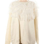 ZARA  Ivory Ruffled Oversized Sweater - S Photo 0