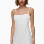 Aritzia  Sunday Best Quaint Linen cotton mini square neck mini dress orange sz XS Photo 2