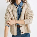 Madewell Pointelle Cable Knit Cardigan Sweater Photo 0