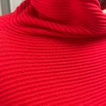 Chelsea & Theodore Red Ribbed Mock Neck Sweater Oversized Stretch Classic Size XL Photo 1