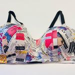 Torrid  Curve Dream Wire Free Lightly Lined Everyday Bra Size 40D White Newspaper Photo 3