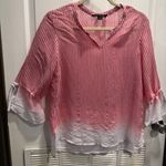 Zac and Rachel Women Top S White/Red Striped Boho. Photo 3