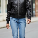 NAADAM Dark Wool Cashmere Blend Bomber Jacket Black Photo 0