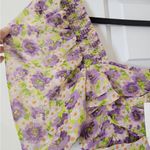 ZARA NWT  Draped Ruched Puff Sleeves Floral Lilac Bodycon Mini Dress Milkmaid XS Photo 7