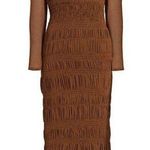 Self Portrait Self-Portrait Shirred Long Sleeve Midi-Dress size 8 Photo 0