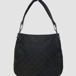 Gucci GG Jacquard Shoulder Bag Black Silver Hardware COA Leather Trim Photo 4