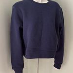 Organic Basics Navy Cropped Sweatshirt Medium NEW Blue Photo 0