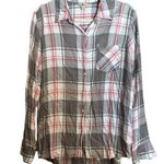 Woolrich Top Womens XL Multicolor Plaid Button Up Shirt Rayon Long Sleeve Blouse Photo 0