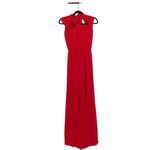 BCBGMAXAZRIA  Women's Red Sleeveless‎ Cut-Out Shoulder Detail Jumpsuit Size XS Photo 3