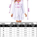 SheIn  Women’s Size XL Off White Solid Ruffle Boho Flowy Swing Mini Dress Photo 3