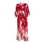 Anthropologie MAEVE x  Mona Linen Shirt Dress, Red, Medium Photo 6