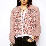 Free People Maroon and Cream Pattern Cardigan XS Photo 2