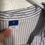 Old Navy  Striped Cutout Midi Shirt Dress Blue White S Photo 12