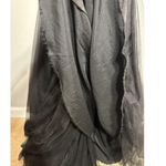 Sherri Hill Gown Formal Floor Length Black Mermaid Cap Sleeve Embellished Size 4 Photo 7