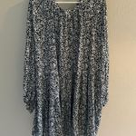 Ellos Black Ditsy Ruffle Print Long Sleeve Peasant Dress Photo 1