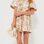 Hyacinth House Margot Maxi Dress S Navy Marigold Floral Ruffle Strapless NWT Brown Size M Photo 0