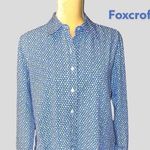 Foxcroft  beautiful blue and white design wrinkle free blouse! Photo 1
