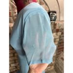 dress embroidered floral sheer sleeves empire waist blue 1990s Size 8 Photo 5