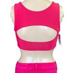 Cupshe  Womens Bikini Swimsuit Top Cutout High Neck Magenta Pink Small Photo 5