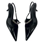 Mango  Pointed Toe Kitten Heel Slingback Pump Link Strap Size 40/ 9 Photo 7